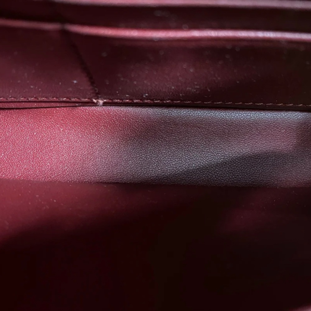 Authentic Pre-Owned Dior Medium Saddle Pouch with Chain Burgundy Goatskin - Picture 11 of 16